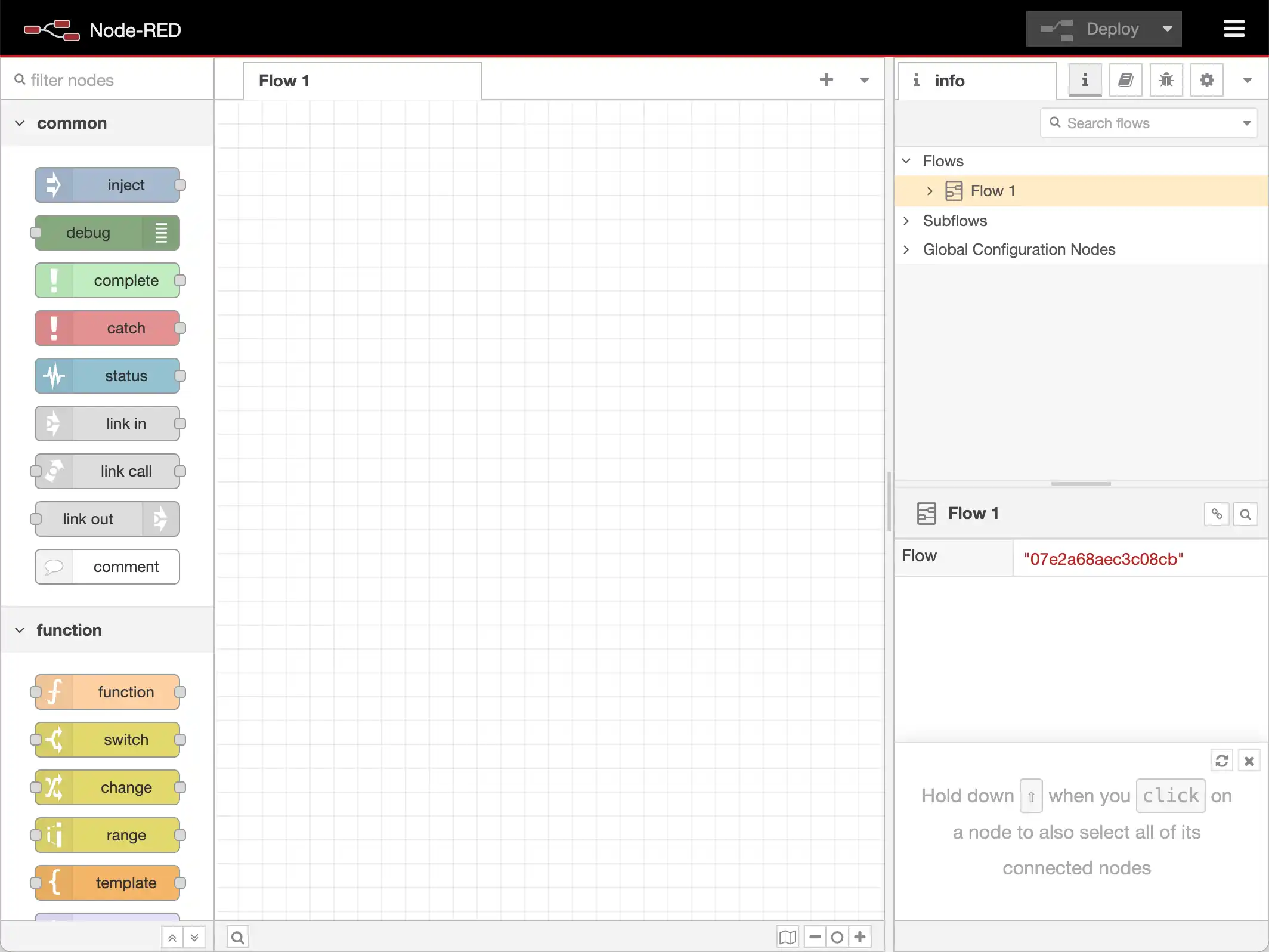 Empty Flow in Node-RED