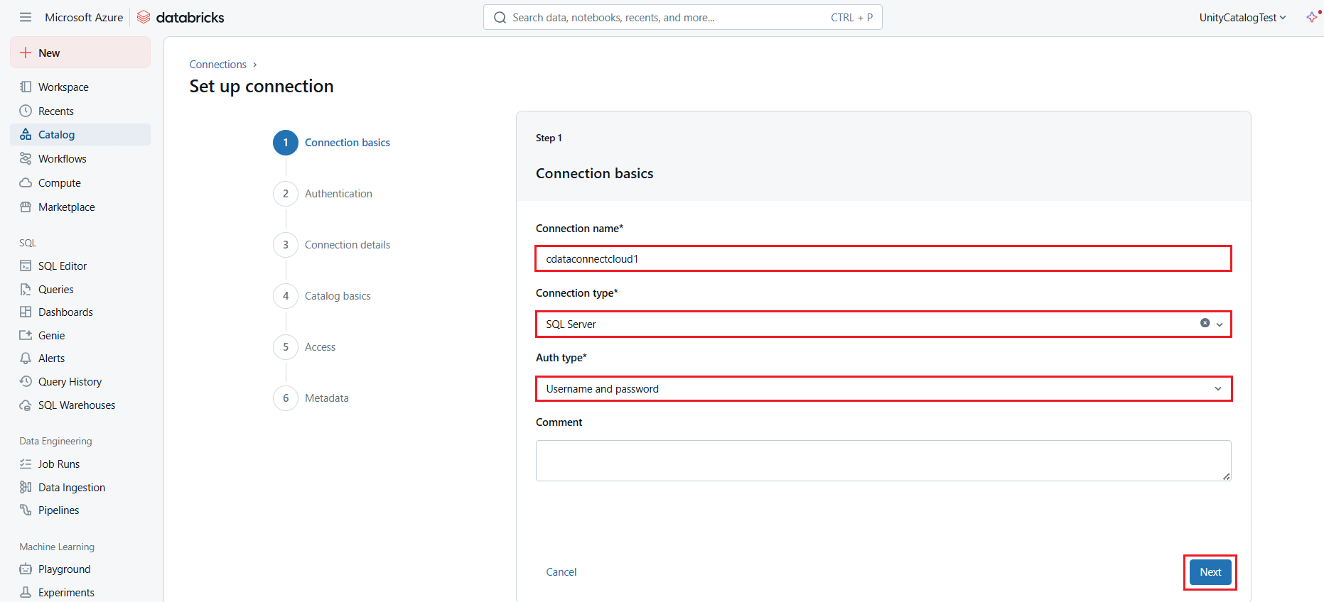Add connection basics details