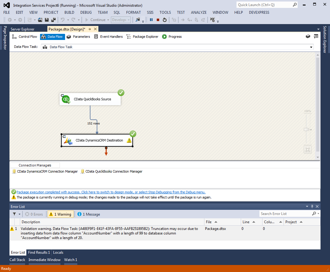 Mappings from QuickBooks customer fields to Dynamics CRM account fields.