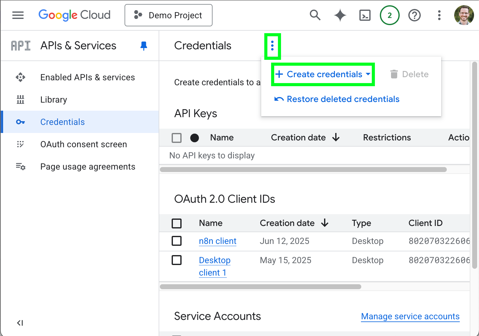 Adding new credentials