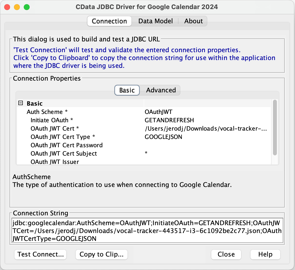 Building the connection string