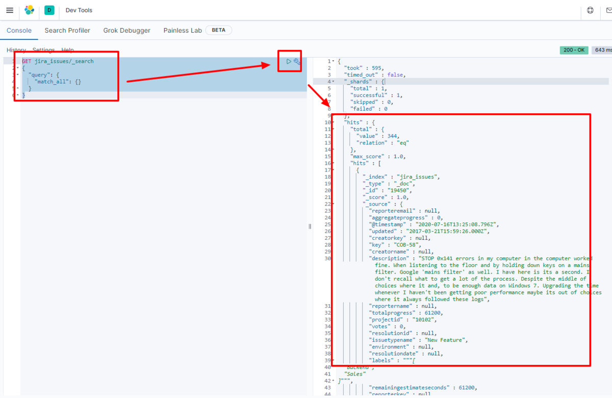 Querying the WordPress data loaded into Elasticsearch