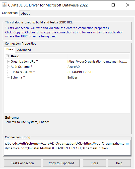 Connection properties added to CData driver