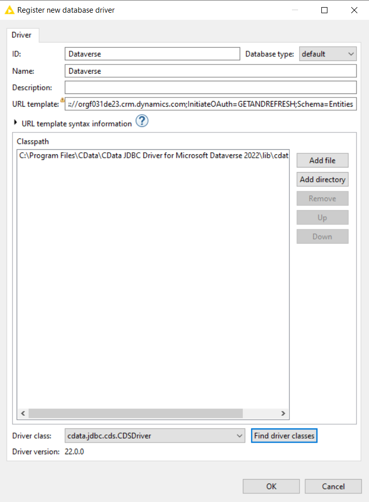 Registering new database CData drivers in KNIME workflow.