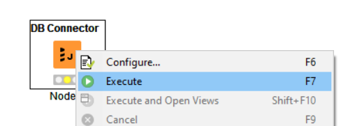 Executing the DB Connector