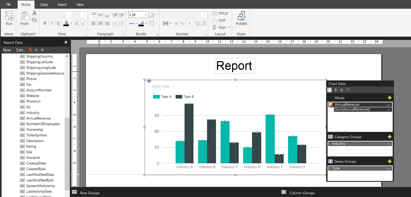 Apply filter to create the report structure