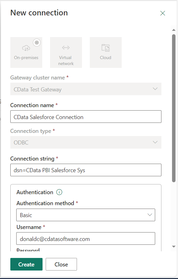 Enter authentication details.