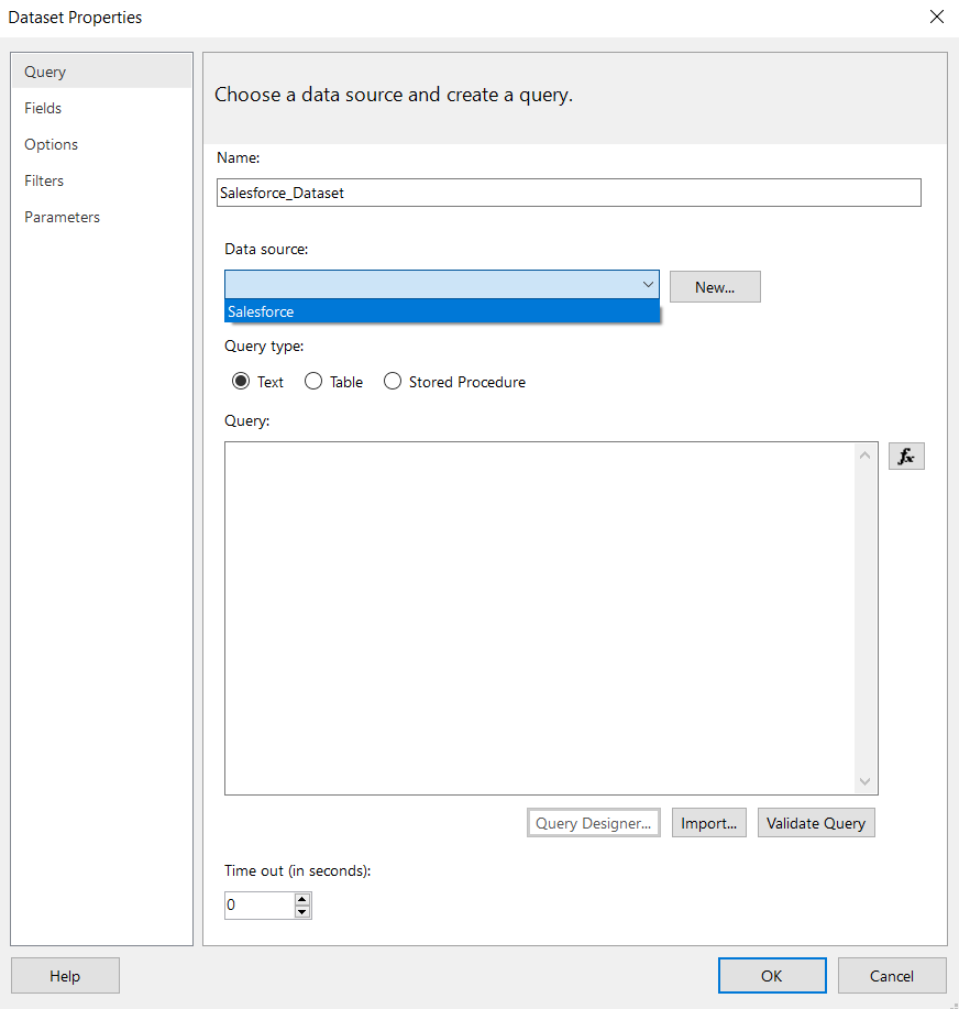 Choose the datasource.