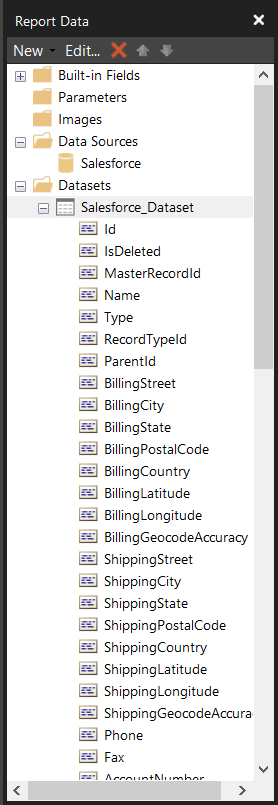 Data source column names displayed after successful validation