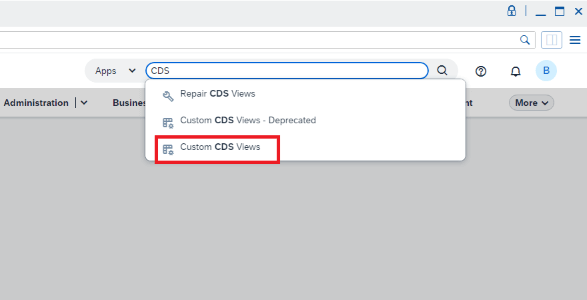 SAP CDS View Selection Screen