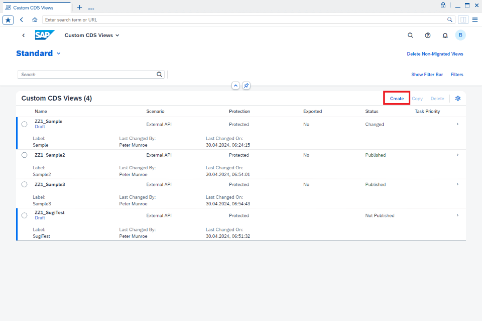 Custom CDS Views Screen in SAP