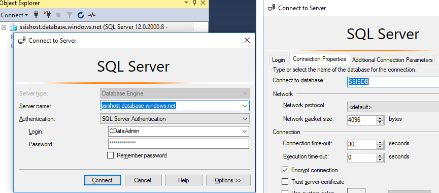 SSMS Azure Connection