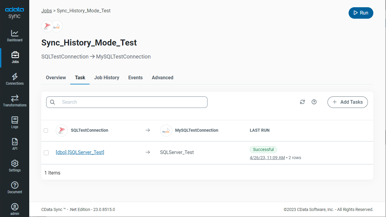 Running the job after the updates