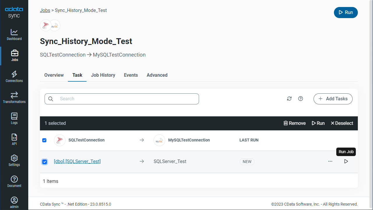 Running the replication job
