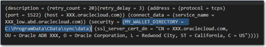 The Oracle Database Connection String