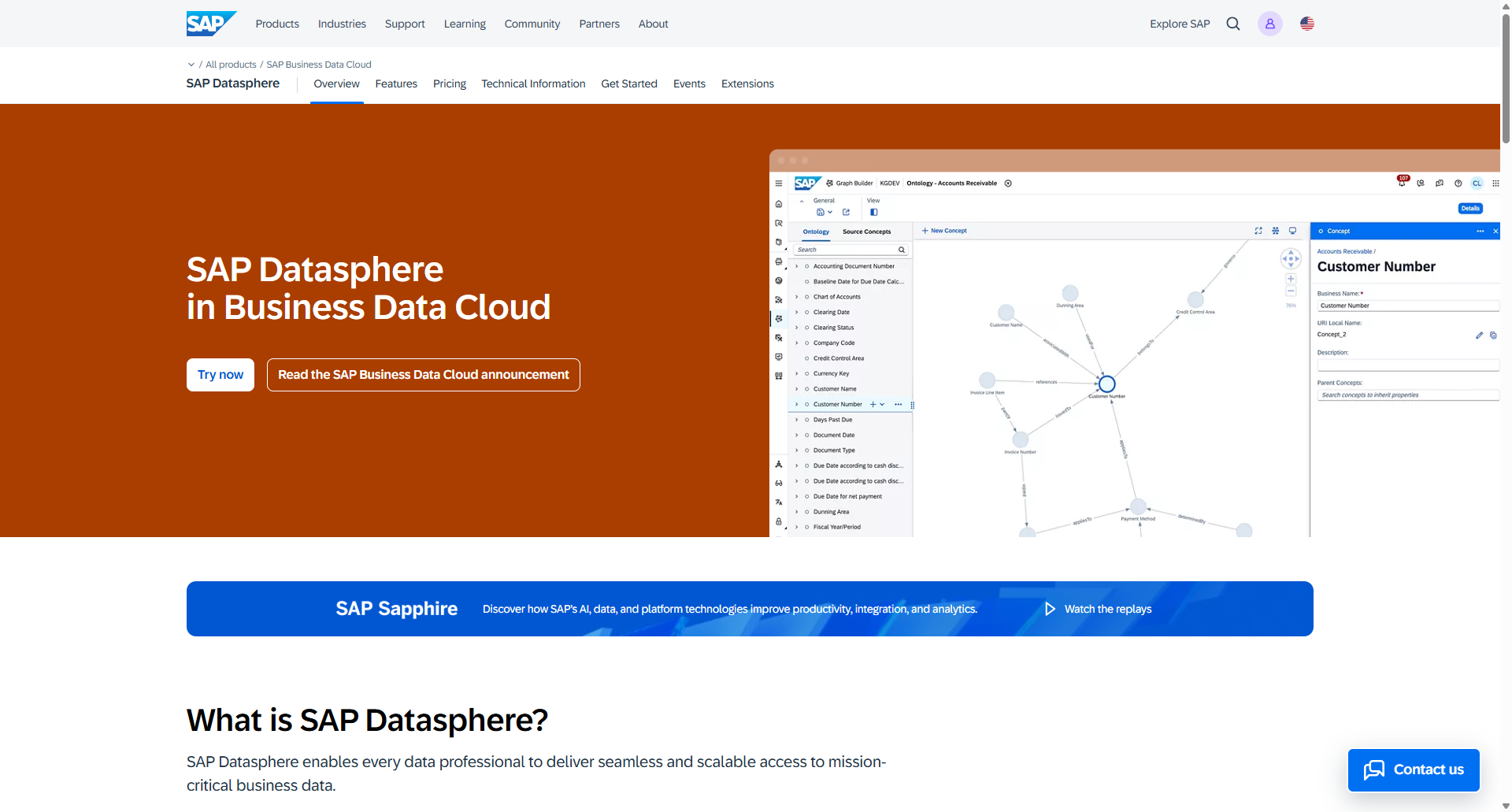 SAP Datasphere Landing Page