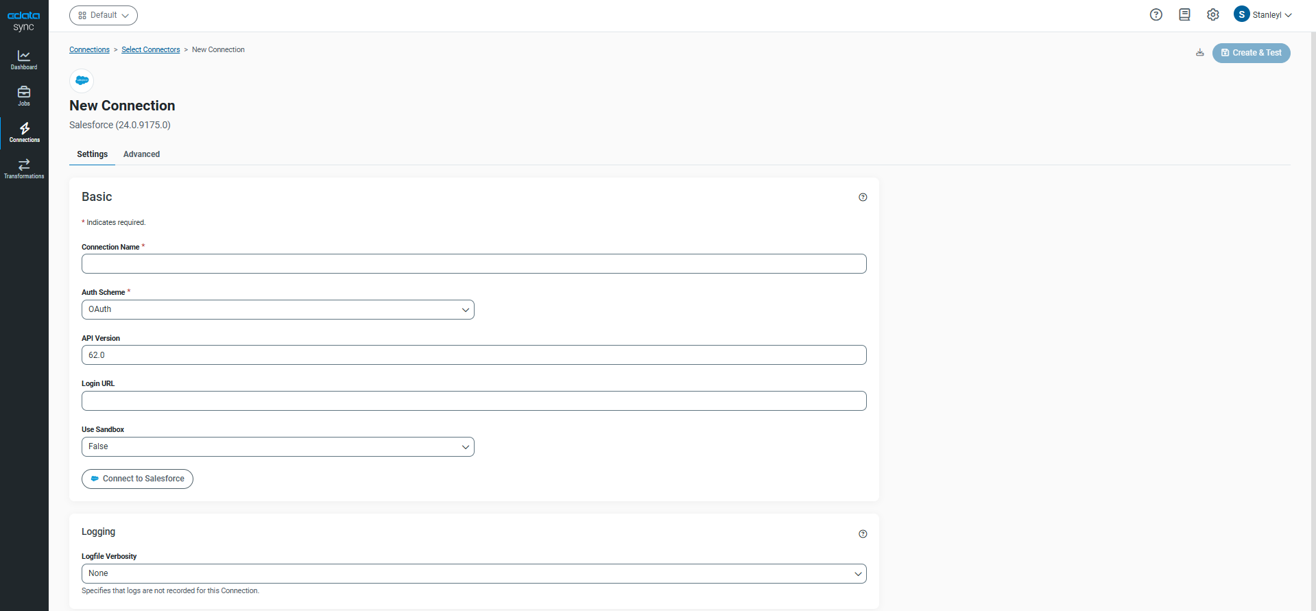 Salesforce Connection Properties