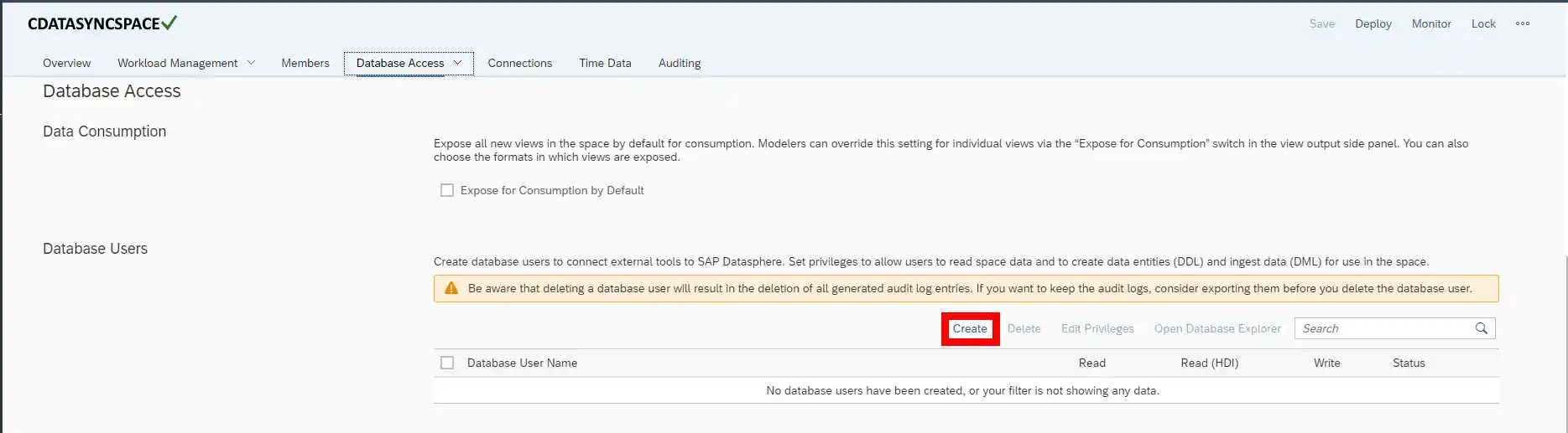 Create Database User