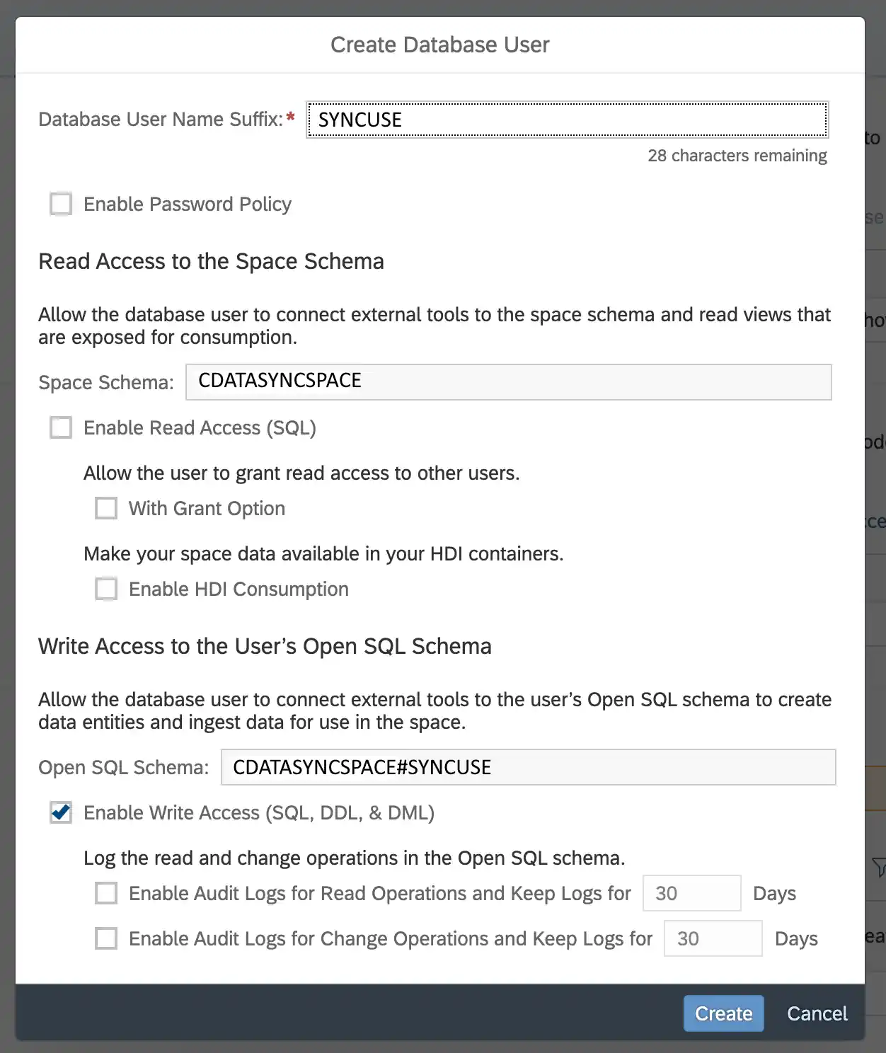 Set Database User Permissions