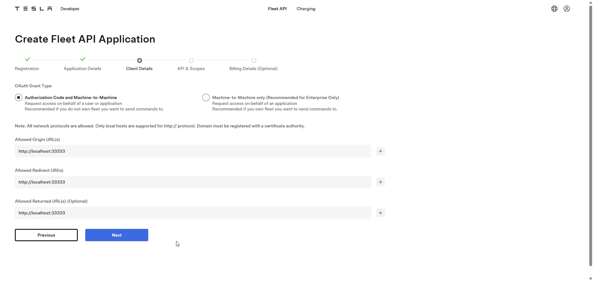 OAuth Grant Type and URLs